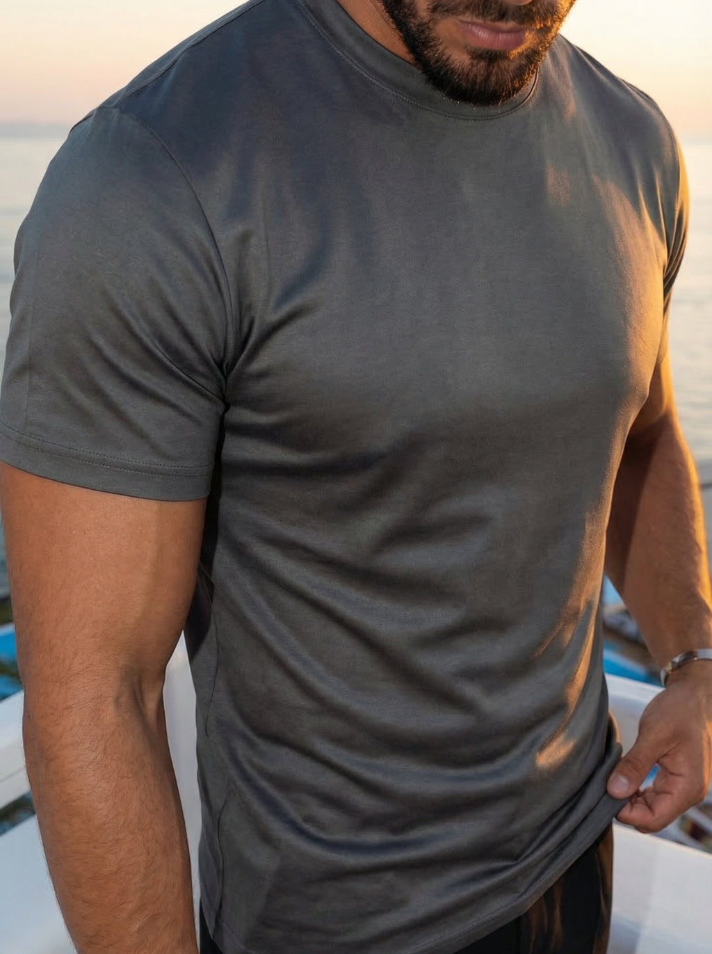 The Essential Tee Stone Grey