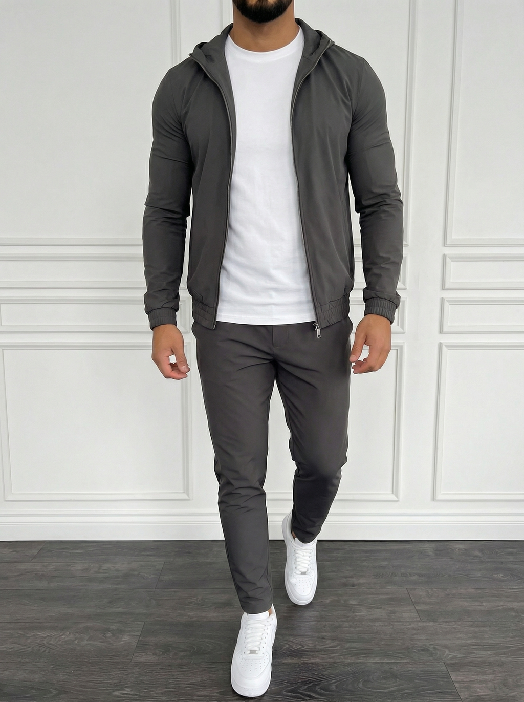 The Hooded Motion Set Stone Grey