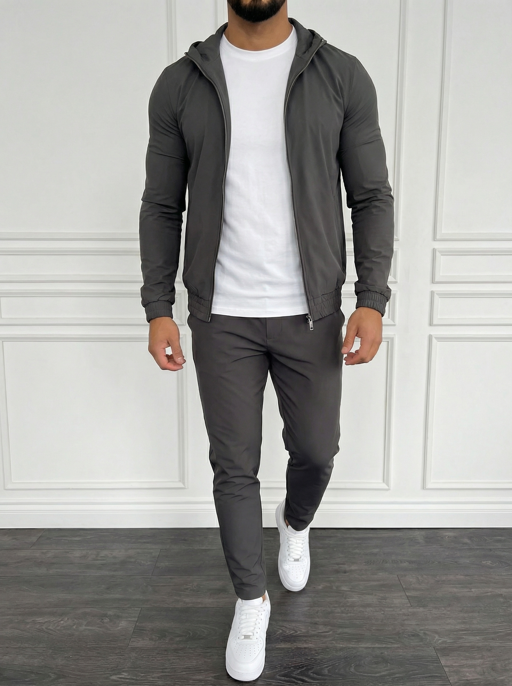 The Hooded Motion Set Stone Grey