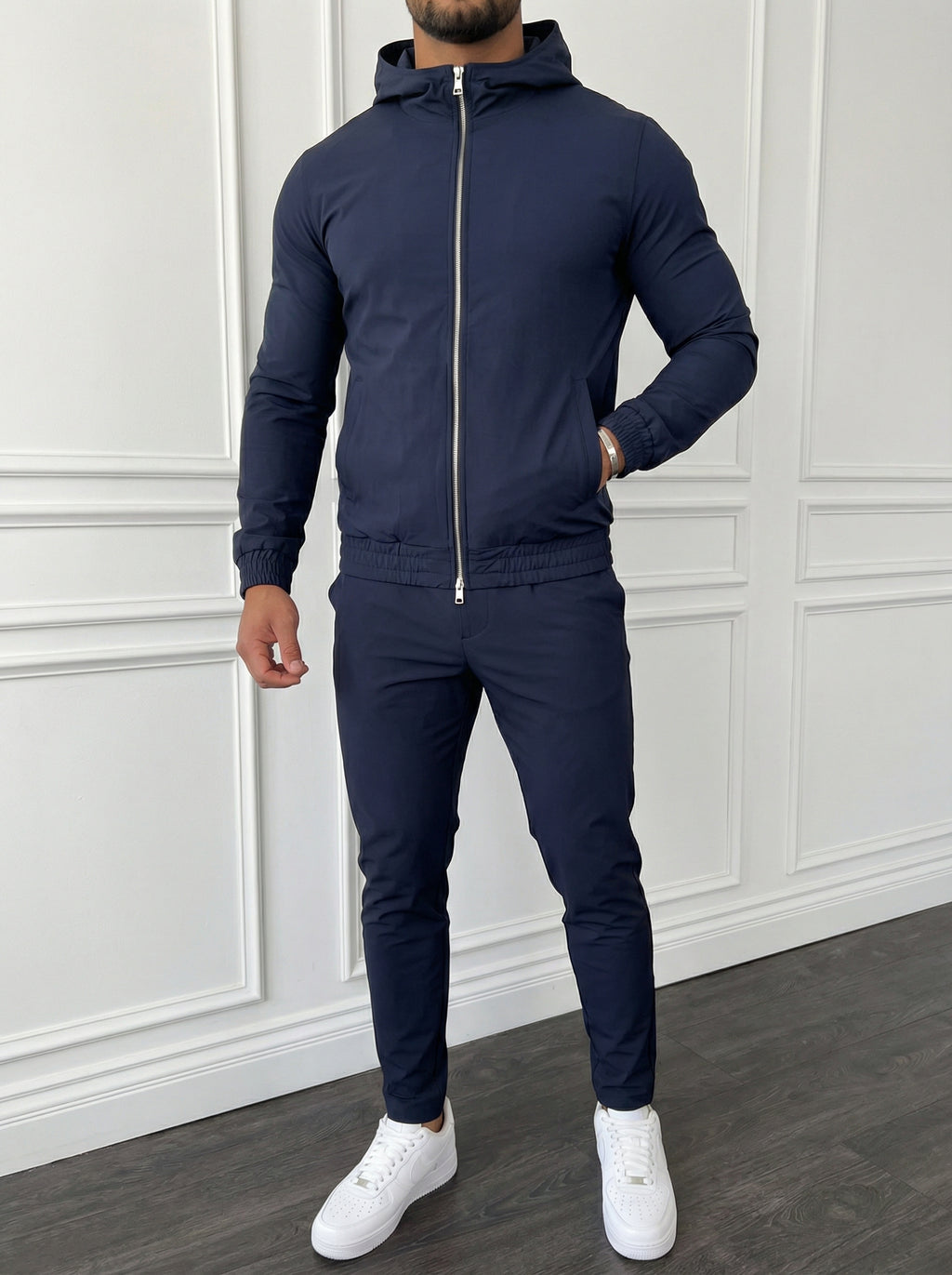 The Hooded Motion Set Midnight Blue